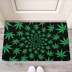 Swirl Cannabis Leaf Print Rubber Doormat