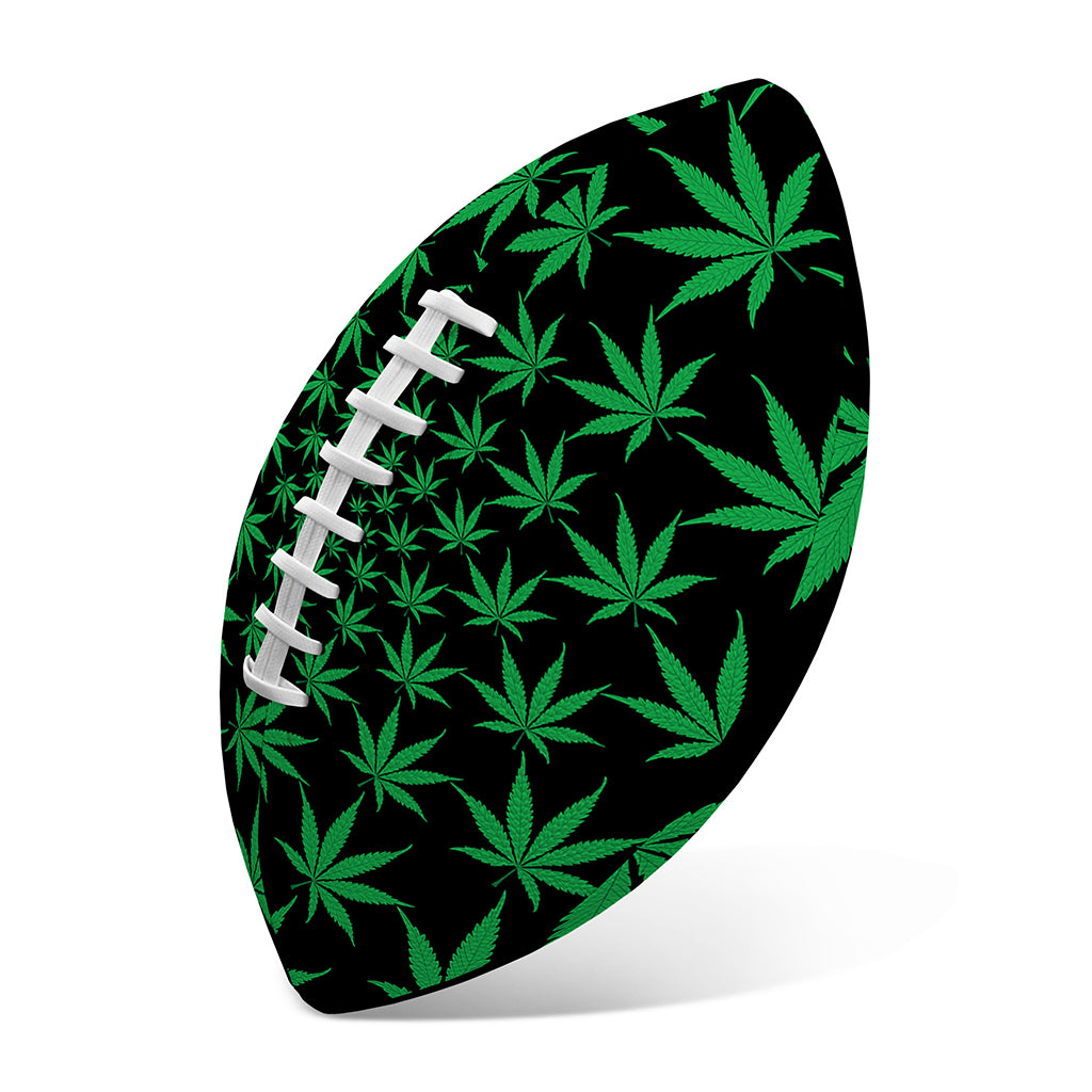 Swirl Cannabis Leaf Print Rugby Ball