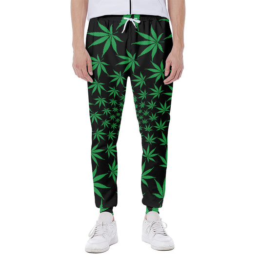 Swirl Cannabis Leaf Print Scuba Joggers