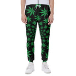 Swirl Cannabis Leaf Print Scuba Joggers