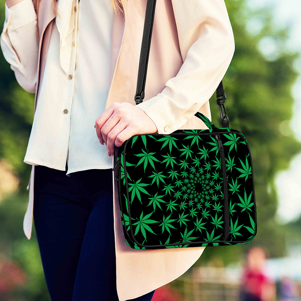 Swirl Cannabis Leaf Print Shoulder Strap Bible Bag