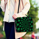 Swirl Cannabis Leaf Print Shoulder Strap Bible Bag
