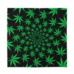 Swirl Cannabis Leaf Print Silk Bandana