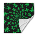 Swirl Cannabis Leaf Print Silk Bandana