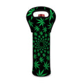 Swirl Cannabis Leaf Print Single Neoprene Wine Tote