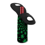 Swirl Cannabis Leaf Print Single Neoprene Wine Tote