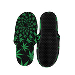Swirl Cannabis Leaf Print Slippers