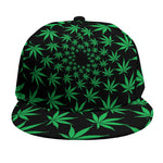Swirl Cannabis Leaf Print Snapback Cap