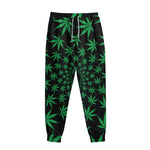 Swirl Cannabis Leaf Print Sweatpants