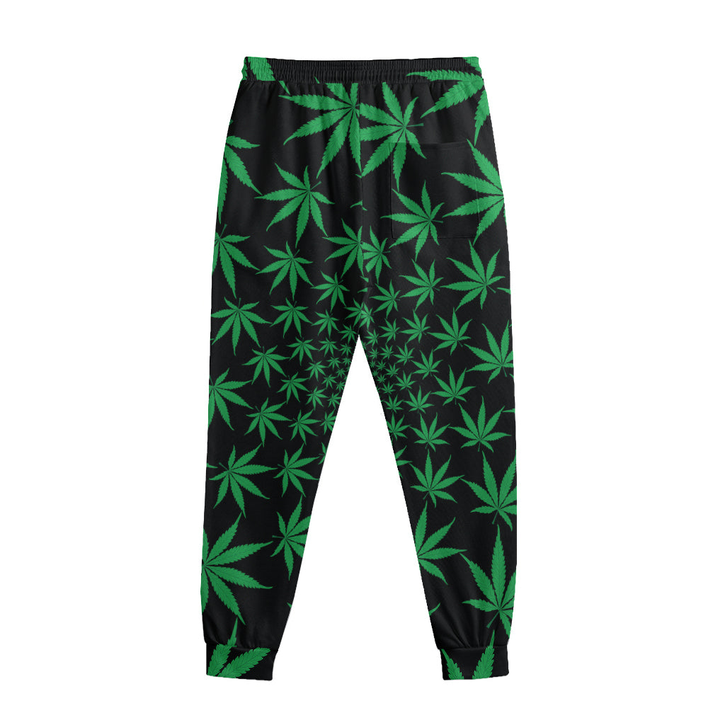 Swirl Cannabis Leaf Print Sweatpants