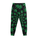 Swirl Cannabis Leaf Print Sweatpants