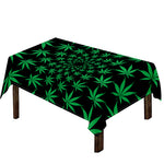 Swirl Cannabis Leaf Print Tablecloth