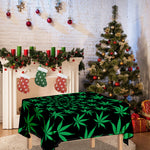 Swirl Cannabis Leaf Print Tablecloth