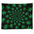 Swirl Cannabis Leaf Print Tapestry