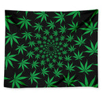 Swirl Cannabis Leaf Print Tapestry