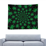 Swirl Cannabis Leaf Print Tapestry