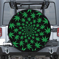 Swirl Cannabis Leaf Print Tire Cover