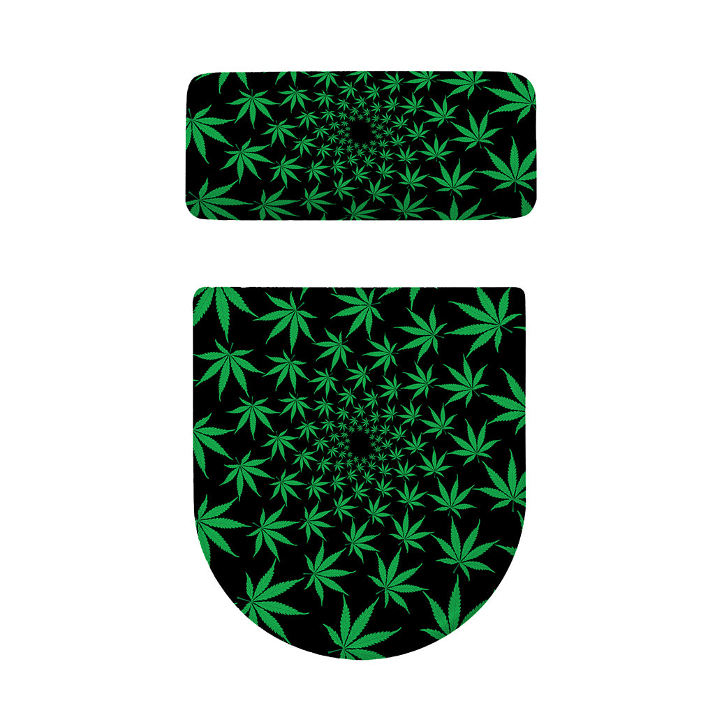 Swirl Cannabis Leaf Print Toilet Lid And Tank Cover Set