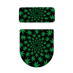Swirl Cannabis Leaf Print Toilet Lid And Tank Cover Set