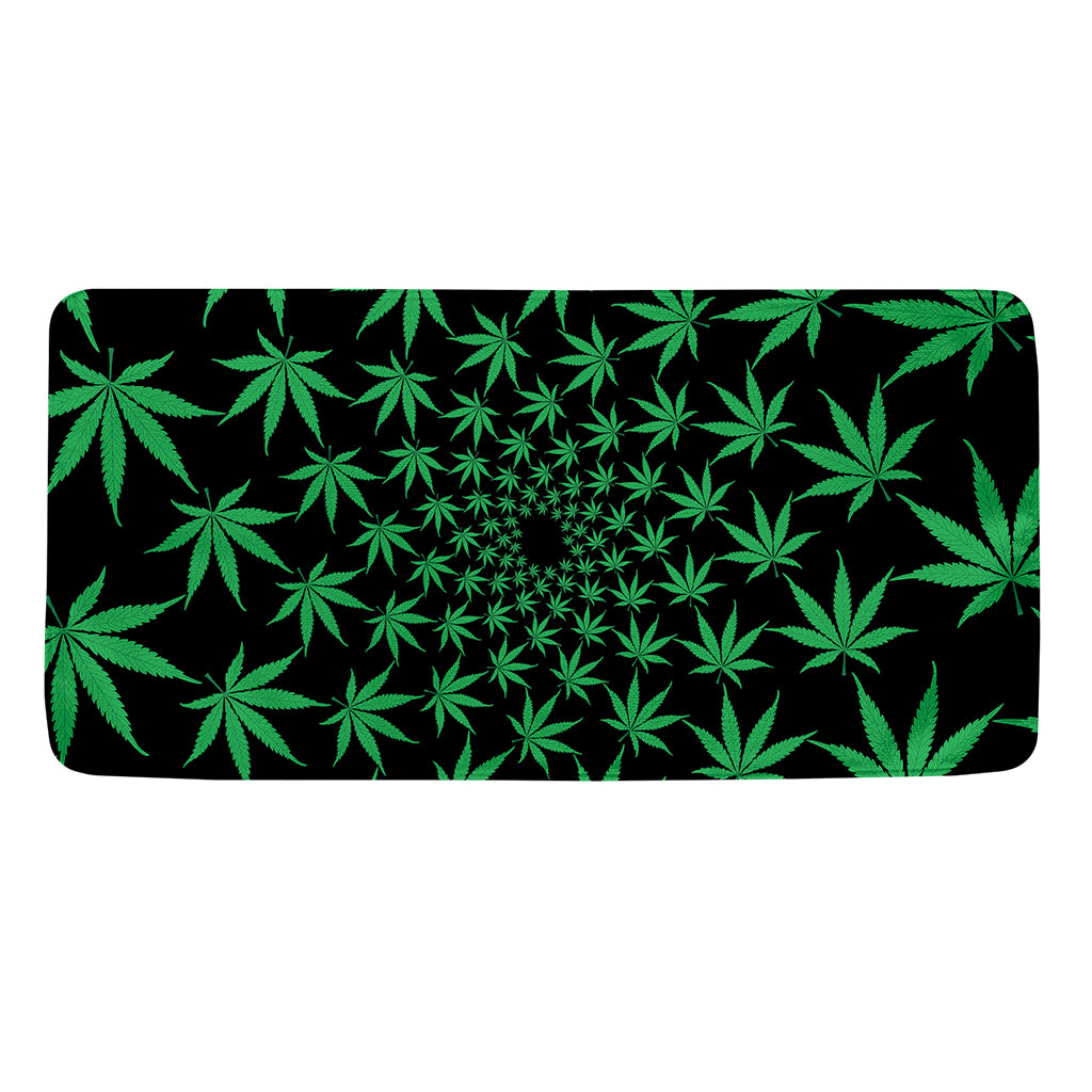 Swirl Cannabis Leaf Print Towel