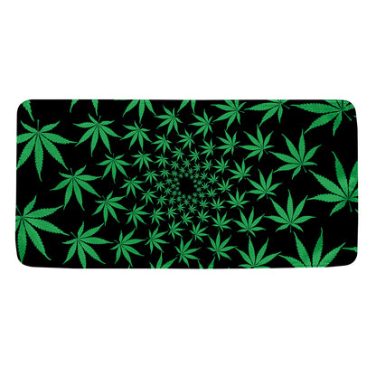 Swirl Cannabis Leaf Print Towel