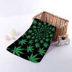 Swirl Cannabis Leaf Print Towel