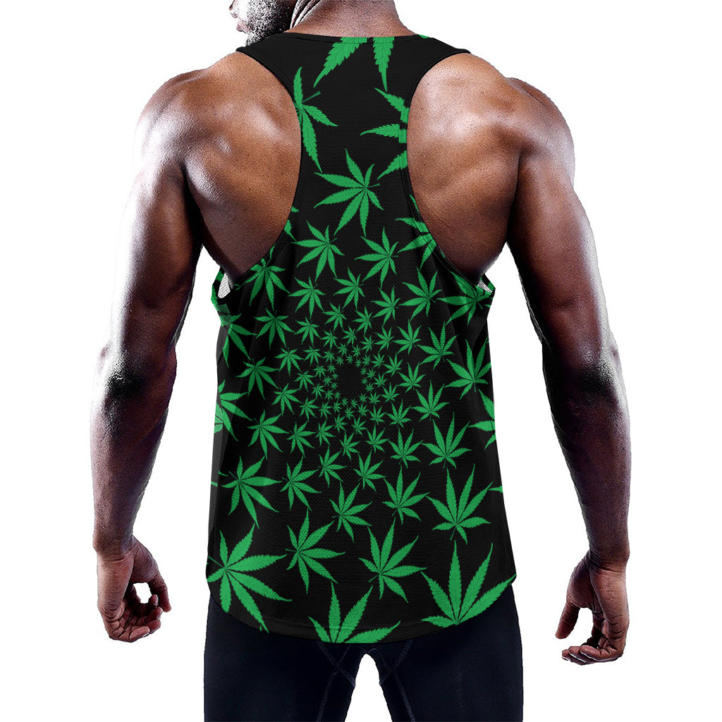 Swirl Cannabis Leaf Print Training Tank Top