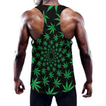 Swirl Cannabis Leaf Print Training Tank Top