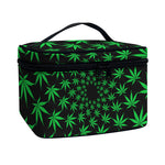 Swirl Cannabis Leaf Print Travel Makeup Bag