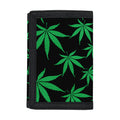 Swirl Cannabis Leaf Print Trifold Wallet