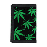 Swirl Cannabis Leaf Print Trifold Wallet