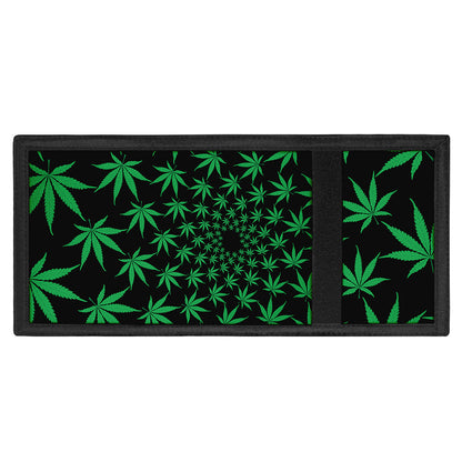 Swirl Cannabis Leaf Print Trifold Wallet