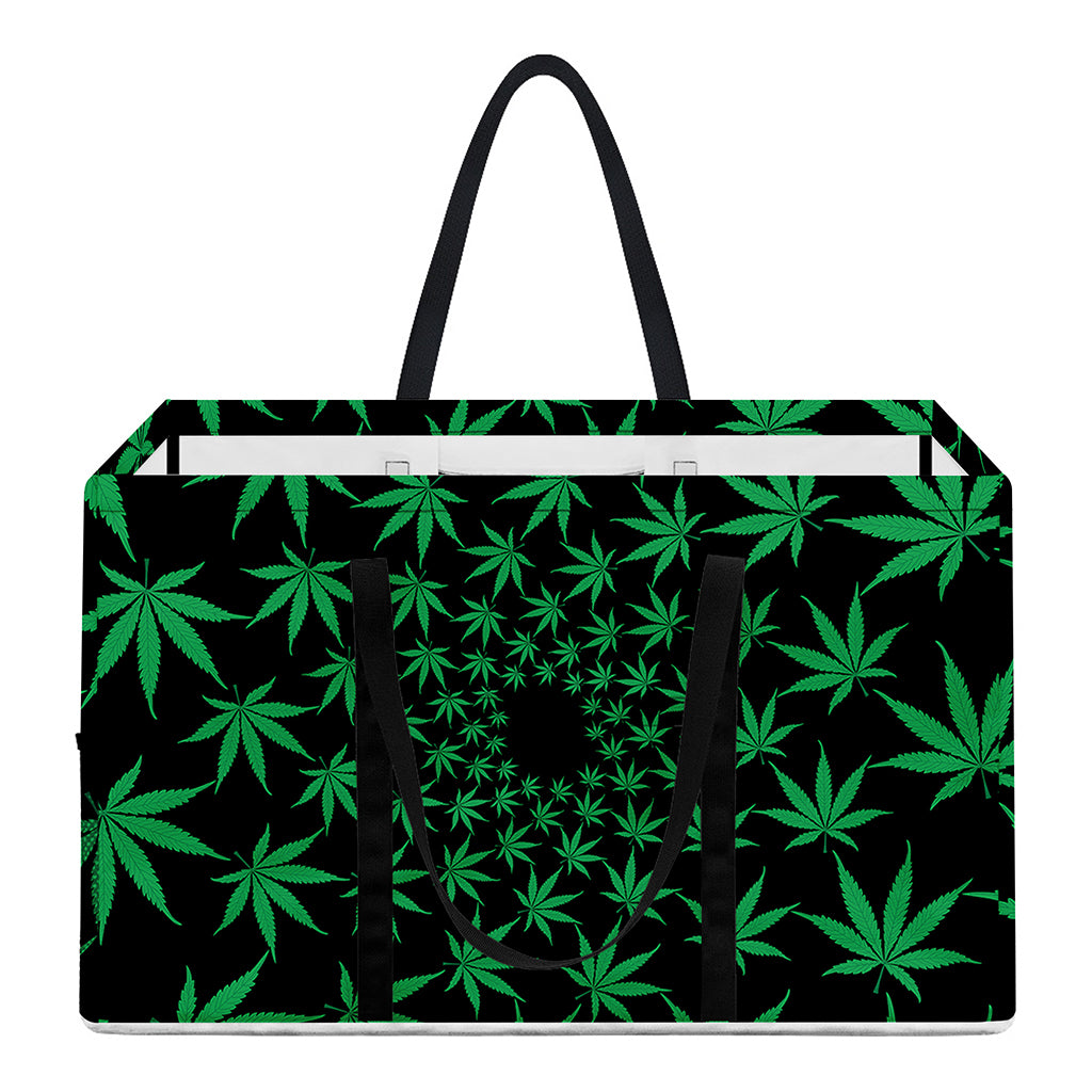 Swirl Cannabis Leaf Print Utility Tote Bag
