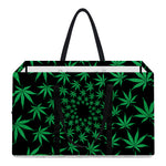 Swirl Cannabis Leaf Print Utility Tote Bag