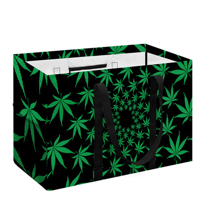 Swirl Cannabis Leaf Print Utility Tote Bag