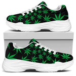 Swirl Cannabis Leaf Print White Chunky Shoes