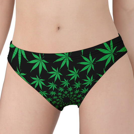 Swirl Cannabis Leaf Print Women's Panties