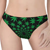 Swirl Cannabis Leaf Print Women's Thong