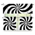 Swirl Optical Illusion Print 3 Piece Kitchen Curtains