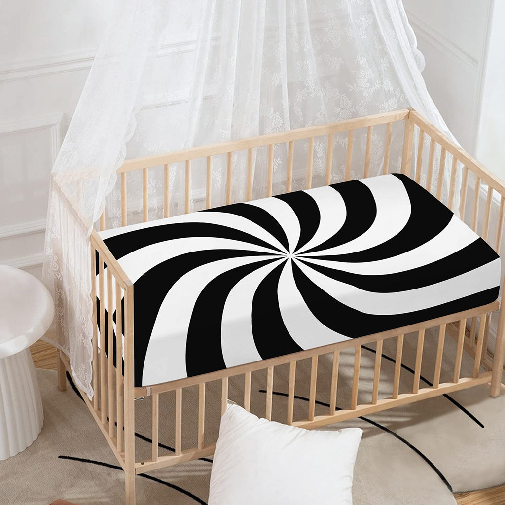 Swirl Optical Illusion Print Baby Crib Sheet