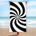 Swirl Optical Illusion Print Beach Towel