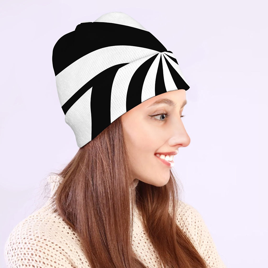 Swirl Optical Illusion Print Beanie