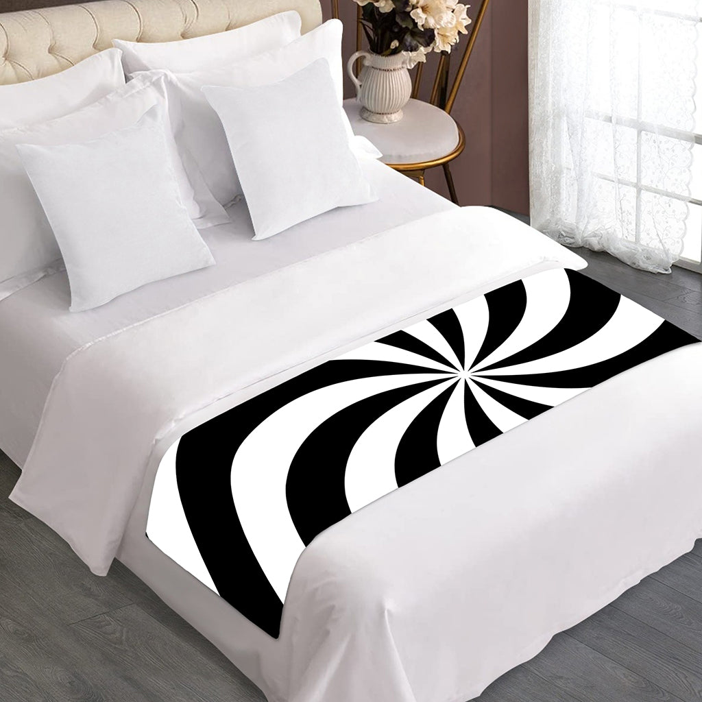 Swirl Optical Illusion Print Bed Runner