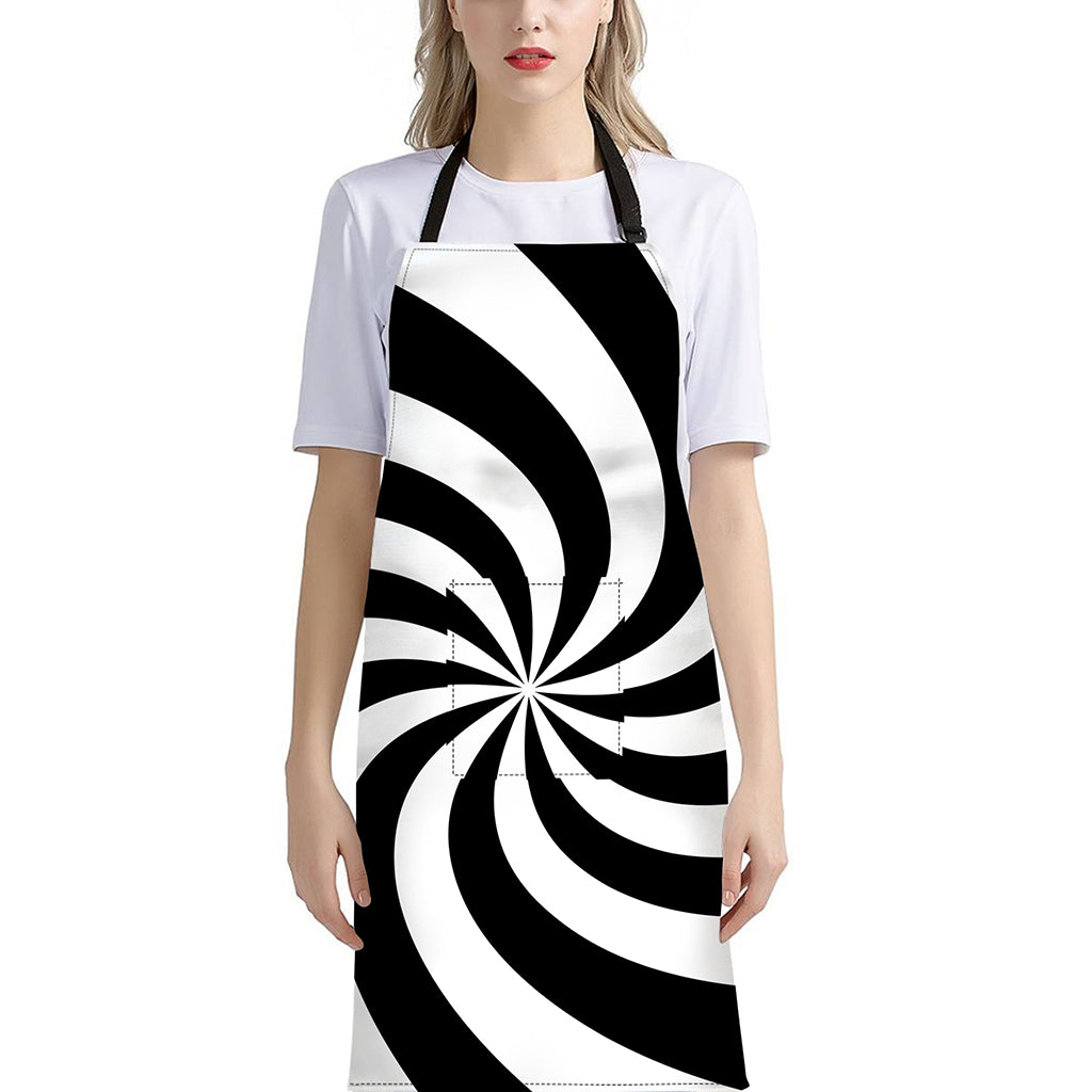 Swirl Optical Illusion Print Bib Apron With Pocket