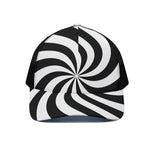 Swirl Optical Illusion Print Black Mesh Trucker Cap