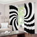 Swirl Optical Illusion Print Dimout Grommet Curtains