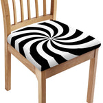 Swirl Optical Illusion Print Chair Cushion Cover