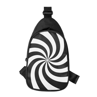Swirl Optical Illusion Print Chest Bag