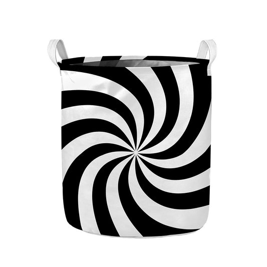 Swirl Optical Illusion Print Collapsible Laundry Basket