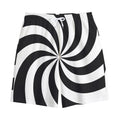 Swirl Optical Illusion Print Cotton Shorts